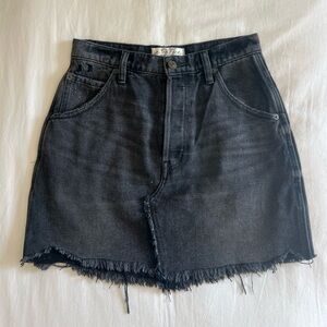 Free People Black Denim Skirt